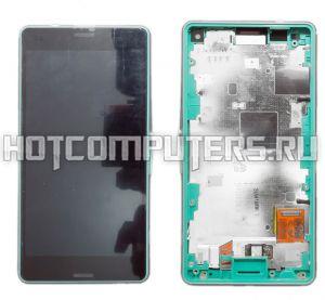 Модуль (матрица + тачскрин) для смартфона Sony Xperia Z3 Compact D5803 зеленый с рамкой