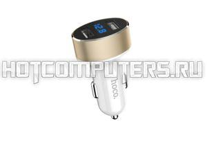 Автомобильная зарядка HOCO Z26, два порта USB, LED экран, 5V, 2.1A белый