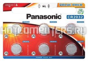 Батарейка литиевая PANASONIC CR2032 дисковая, 3V, бл/6шт.