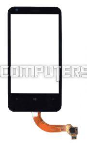 Сенсорное стекло (тачскрин) для смартфона Nokia Lumia 620 черное