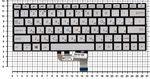Клавиатура для ноутбука Asus ZenBook X333F, UX333FA, UX333FN, UX333FAC, UX333FLC Series, p/n: 0KN1-6A2US13, серебристая с подсветкой